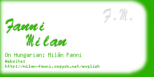 fanni milan business card