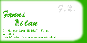 fanni milan business card